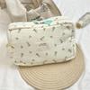 Large Capacity Blue Begonia Cosmetic Bag Travel Toiletry Organizer Makeup Pouch for Women Travel Essentials Storage Bags