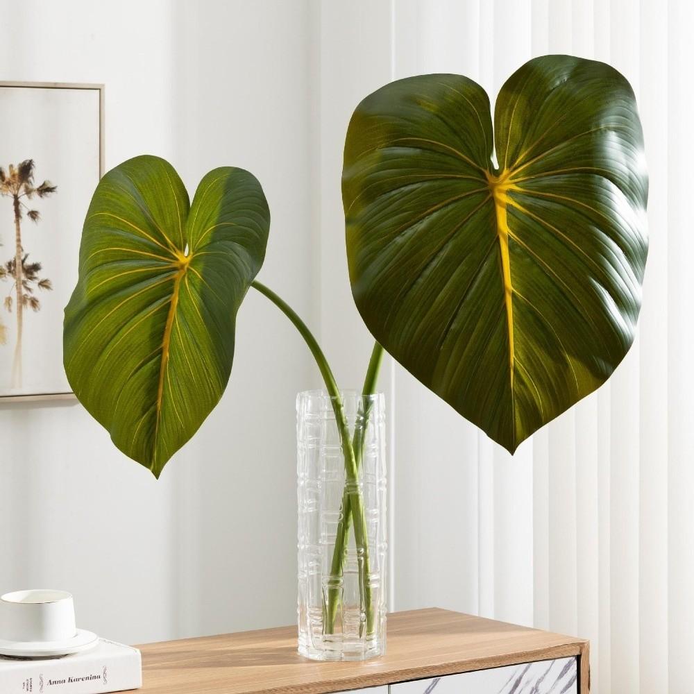Green Plants Artificial Calla Leaves Lifelike Artificial Arrowroot Leaf Banana Leaf  Room Decor