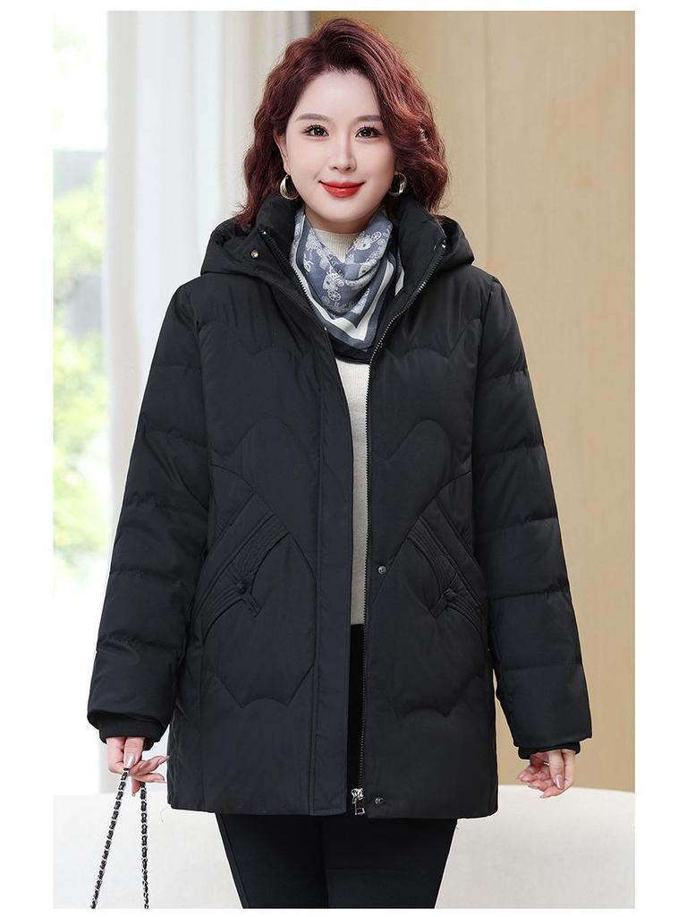 Plus Size Winter Cotton Jacket - Loose, Warm Outerwear for Middle-aged and Elderly Moms