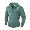 Erkek Spor, Günlük ve Fitness Kapüşonlu Düğmeli Uzun Kollu Tişört ve Kapüşonlu Sweatshirt