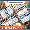 12/24/36 Colors Acrylic Paint Set 5ml/12ml Water-Proof Portable Art Rich Pigments for DlY Craft,Drawing,Painting,Canvas, Rock