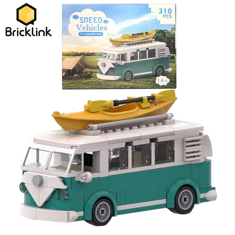 Bricklink MOC 10220 Speed Technical Car VW T1 Camper Van City Camp Truck Creative Sets With Box Building Blocks Kid Toys Gift