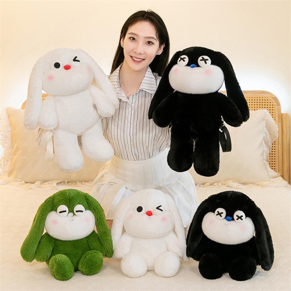 Soft Rabbit Plush Toy Large Capacity Cartoon Animal Backpack Fashion Rabbit Plush Backpack Girl