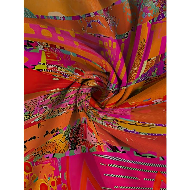 Women's plus size retro printed loose long-sleeved T-shirt with pockets for women autumn trendy and versatile fashion top