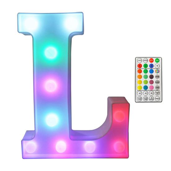 LED Letter Lamp with Remote Control, Dimmable Marquee Alphabet Light for Wedding Birthday Party, Indoor Outdoor Letter