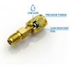 Brass Straight Adapter M5/16" Male × 1/4" SAE Female — HVAC Refrigerant Adapter for R22 & R410A Air Conditioners — Precision Thread,