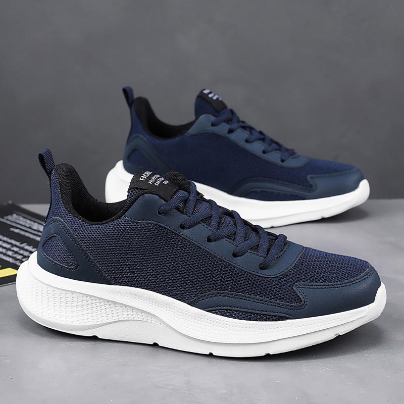 Fitness Exercise Men Breathable Mesh Sneakers Streamlined Appearance Lightweight Daily Outdoor Walking Shoes