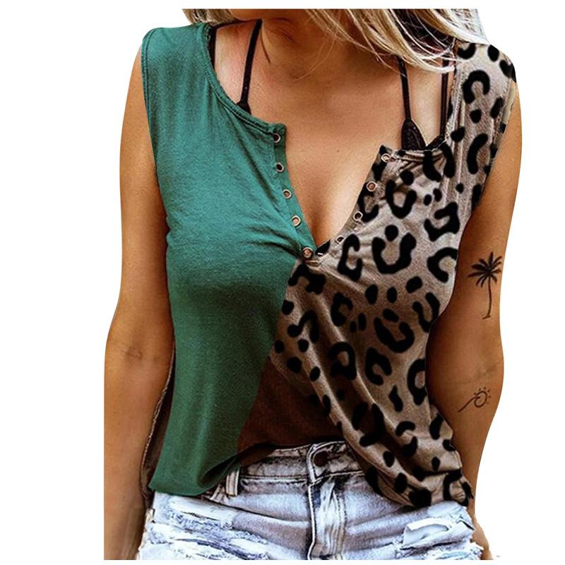 

Новые летние женские модные топы повседневные принтованные 9-цветные майки без рукавов(XS-5XL) XXL