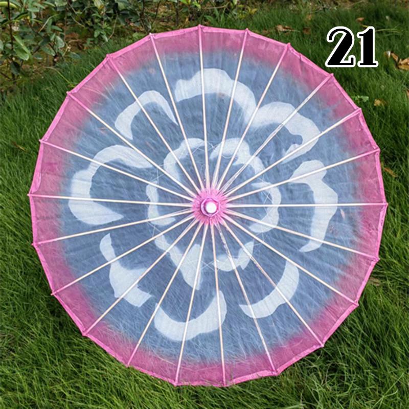 Dai Dance Stage Performance Umbrella Chinese Style Classical Dance Umbrella Jasmine Flower Pattern Hanfu Qipao Show Props Craft