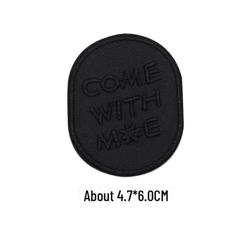 Black Self-Adhesive Embroidery Patch for DIY Clothes Repair and Decoration