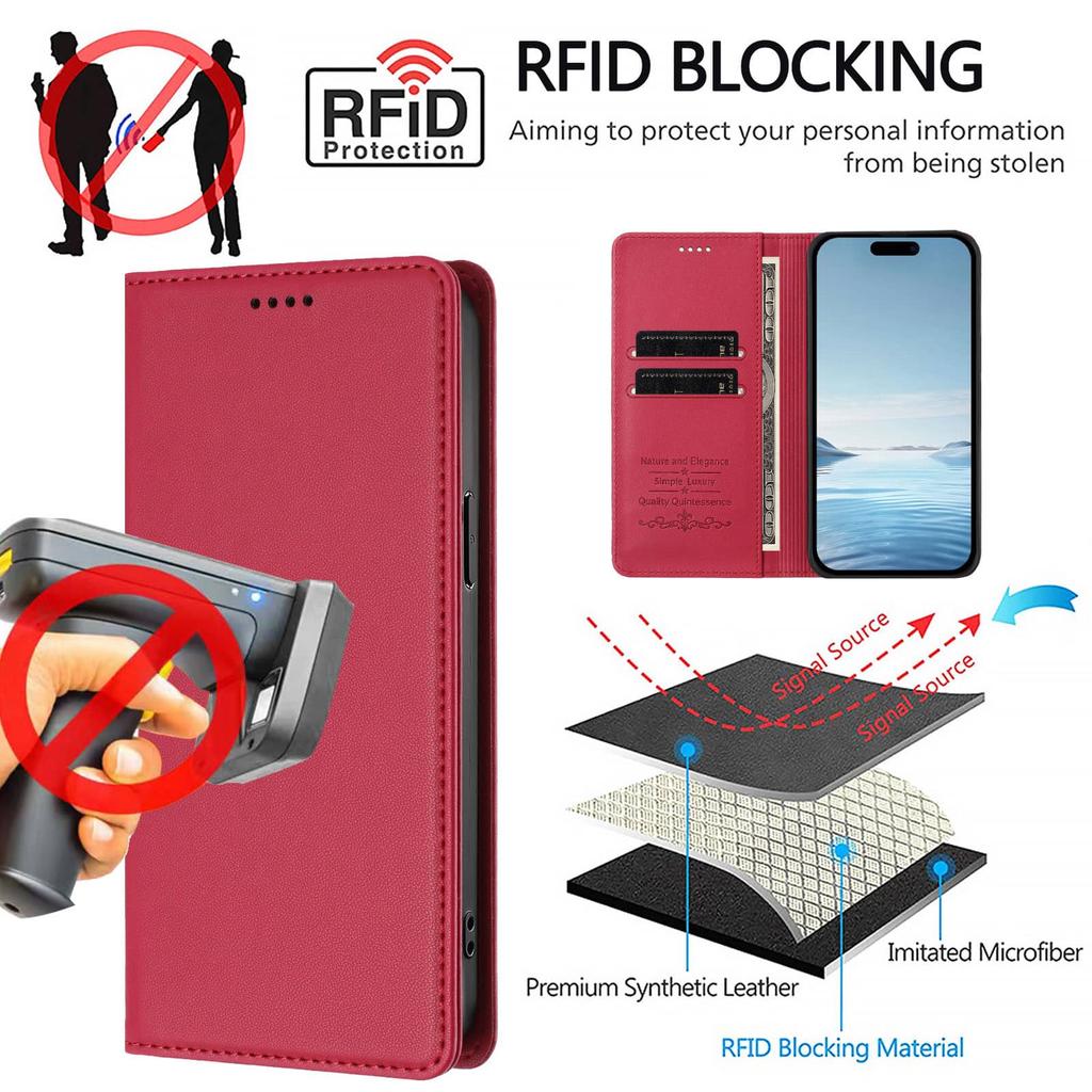 WEFOR Wallet Case für Samsung Galaxy S22 S21 S20 Ultra S10 S9 S8 Plus S7 S6 mit magnetischer Klapphülle, Kartenfächern & Ständer