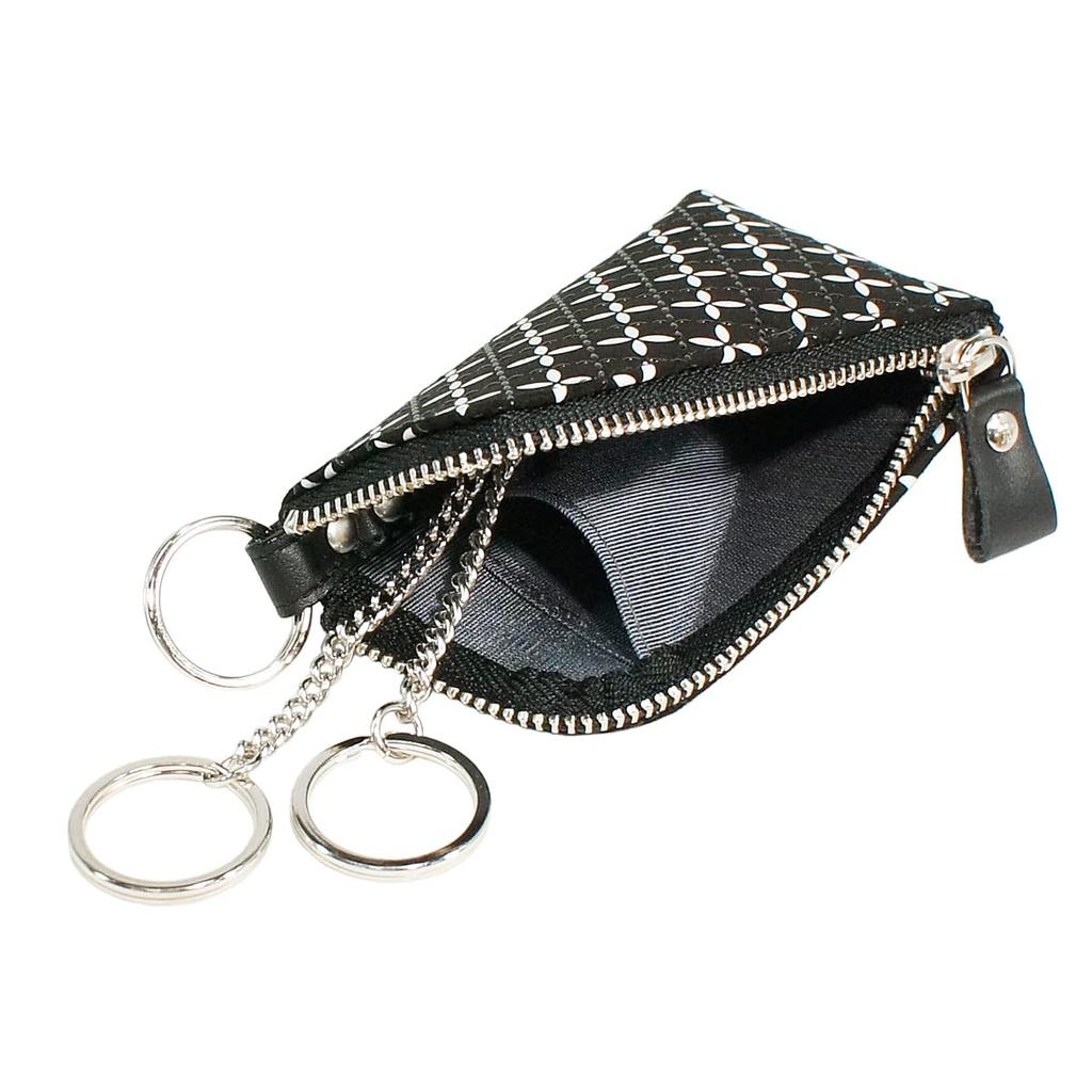 Inden Key Shippo Black with Black Lacquer and White 8817 [Inden-ya] Case, Deerskin, Soft, Pattern, Chintz,