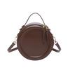 Solid Crossbody Bag For Women Round Small Handbag Women Designer Bags Leather Shoulder Bag Female Zipper Purse