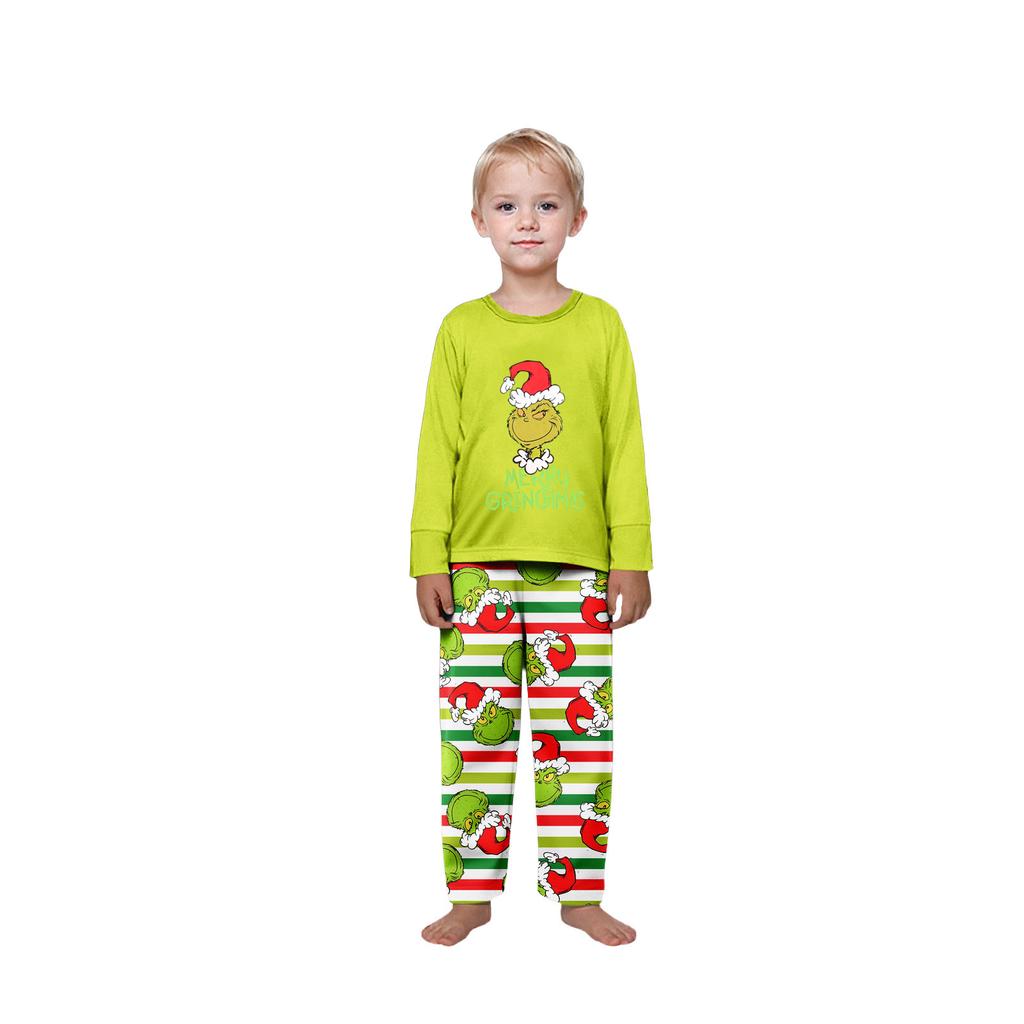 Parent-child Christmas Print Home Suit Long-sleeved Top And Pants