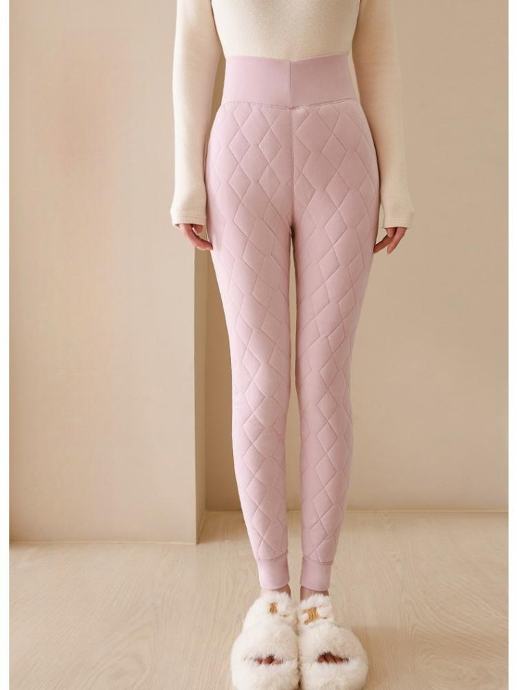 Cotton Pants Female Padded and Thickened Winter Outside Wearing De Down Bottoming Pants High Waist Lamb's Wool Warm Pants