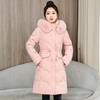 Medium and long slim-fitting large fur-neck cotton-padded clothes, new thin warm cotton-padded clothes, slim-fitting coats.