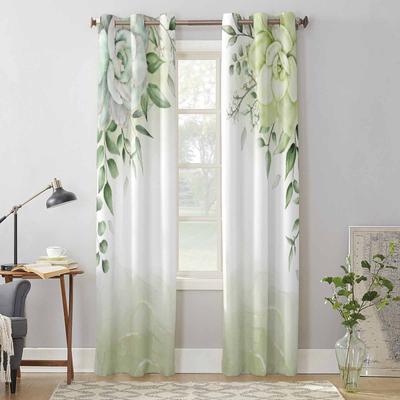 Pastoral Plants Succulent Flowers Window Curtains for Living Room Bedroom Curtain Modern Kitchen Blinds Drapes Curtains