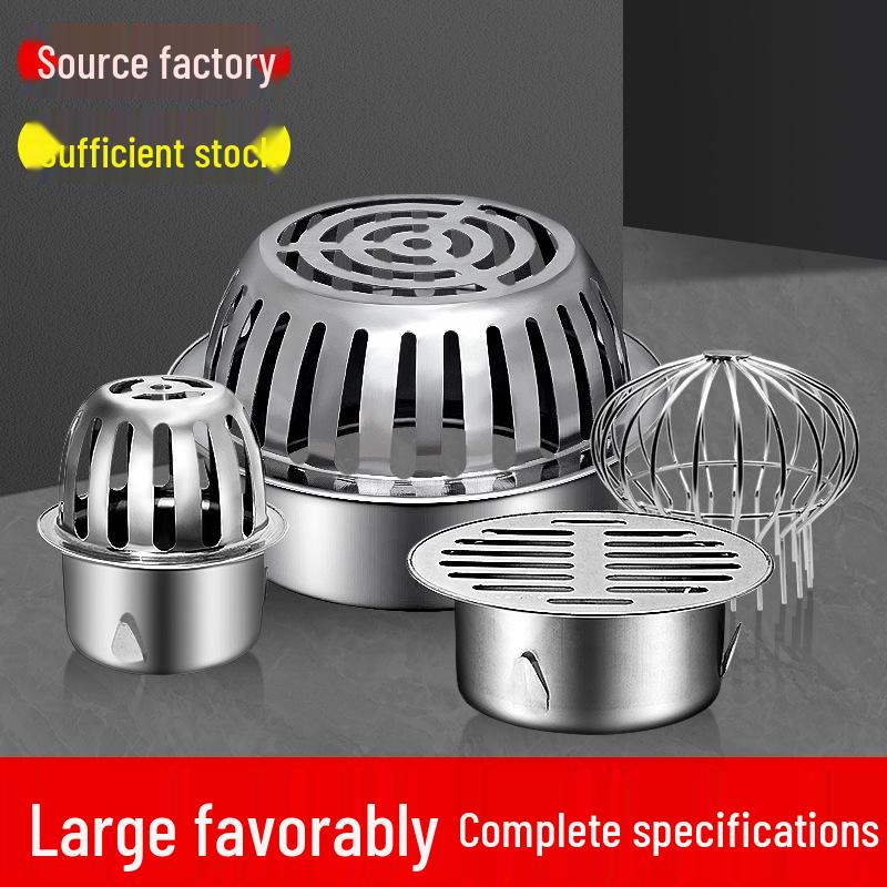 304 Stainless Steel Anti-Clog Roof Drain Insert - Thickened Round Design for Garden & Outdoor Rainwater Management