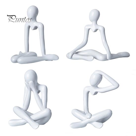 

4 шт. Золота статуя мислителя абстрактне мистецтво скульптура пластикові колекційні фігурки вітальня дисплей полиця домашній офіс декор 4pcs білий