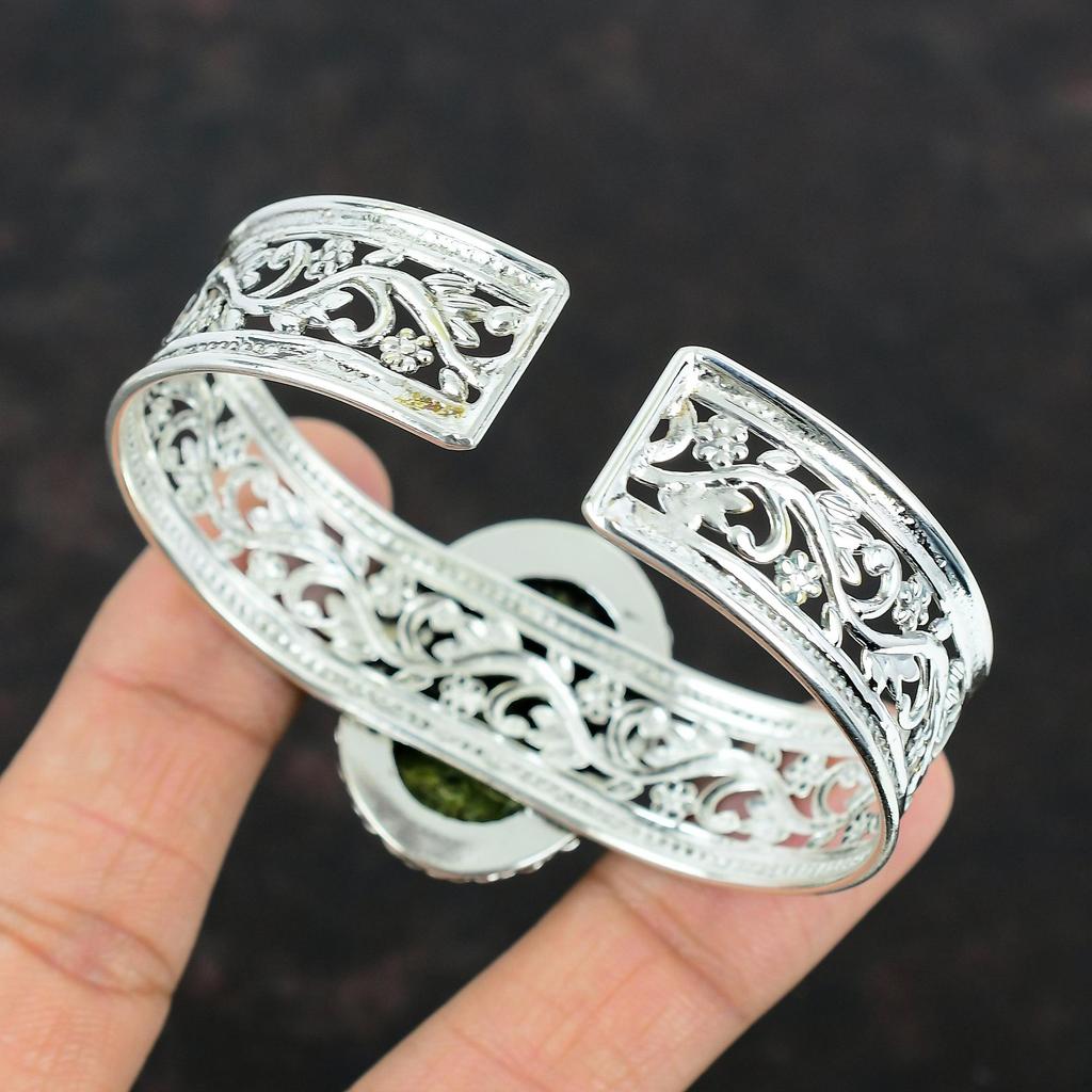 Dragon Bloodstone Bangle Natural Gemstone Cuff Bracelet 925 Sterling Silver Bangle Handmade Cuff Bracelet Adjustable Bangle Gifts For Women