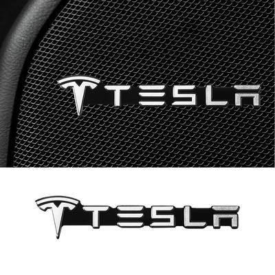 Insigne en alliage métallique 3D Décoration Audio de Voiture Emblème Autocollants Noyau de Valve Pour Modèle 3 Y Modèle X S 2016-2020 Autocollants TM3 TMX Autocollant