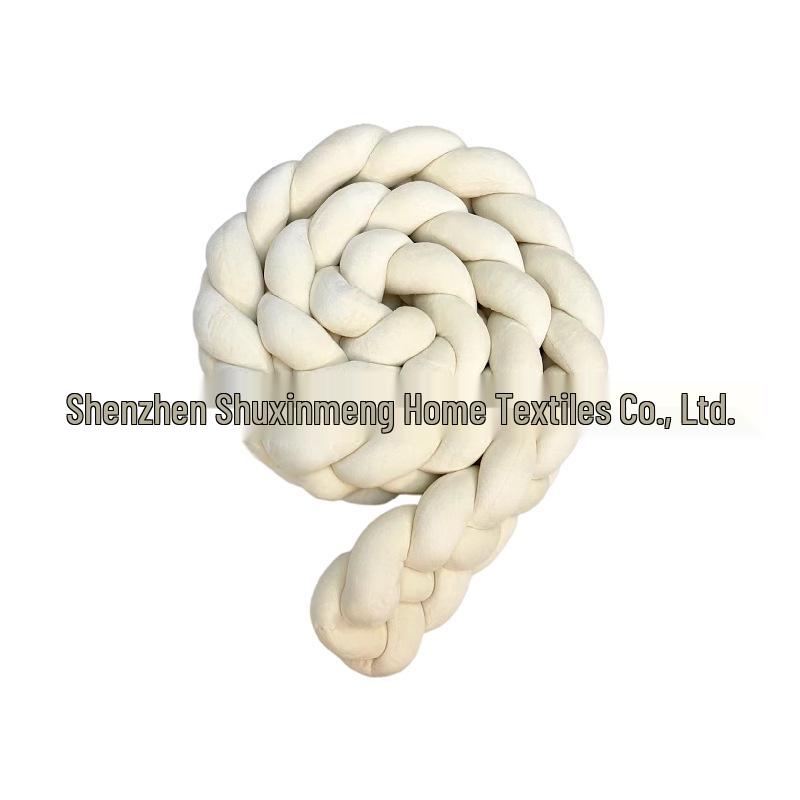 Four-Strand Braided Baby Crib Bumper Pillow – Knotted Ball Anti-Collision Cushion.
