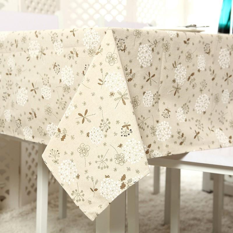White Dandelion Lace Tablecloth Cotton Blend Decorative Dustproof Table Cover Home Dining Coffee