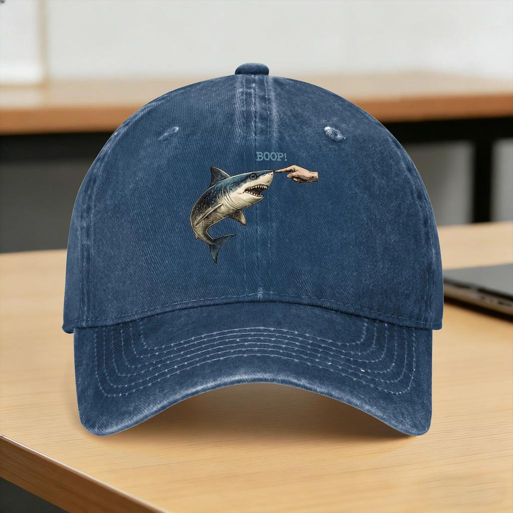 Boop Shark Meme Funny Nose Touch Shark Casual Baseball Cap Spring  Trucker Hat Breathable Tennis Skate Snapback Cap UnisexTeens
