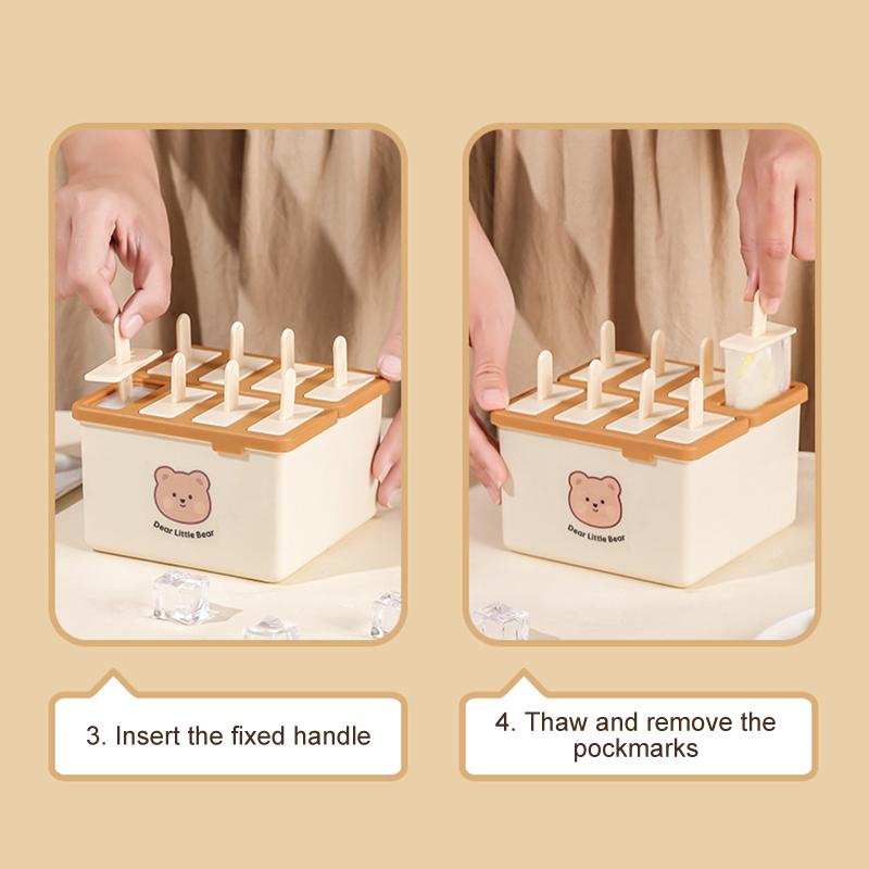 4/8 Gniazd Forma do lodów na patyku z pokrywką Domowe Lody z fasoli Mung Domowe Lody Formy do mrożonych lodów