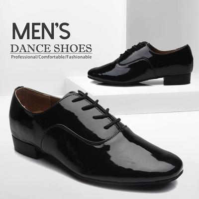 Black White Mens Modern Ballroom Dancing Shoes Tango Dance Shoes Low Heel 1 Inch