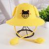 Ears Move Rabbit Hat Scenic Cartoon Cute Children's Straw Hat Summer Sun Protection Nezha Sun Hat Airbag Hat