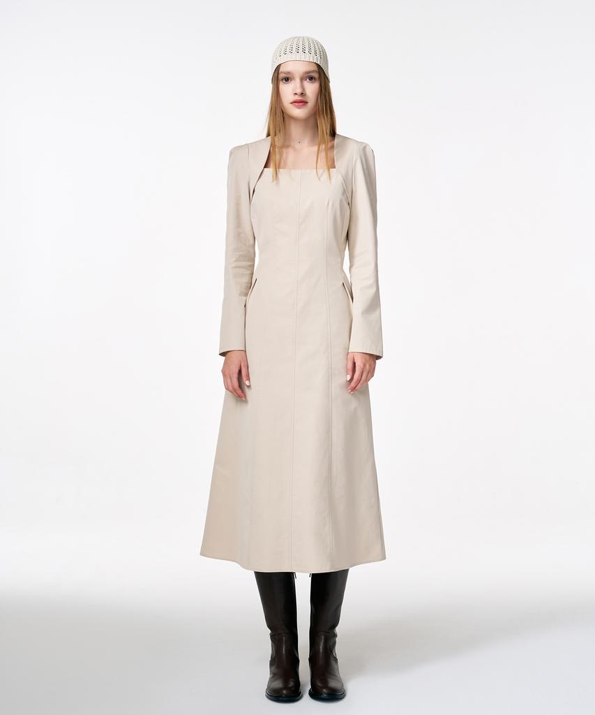 Etmont Bolero Layered Dress Cream Beige