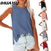 Women's Fashion Casual Solid Color Print Sleeveless +O Neck Blouses & Shirts