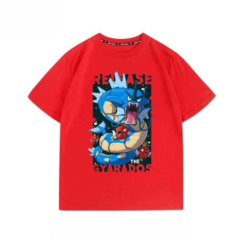 

Pokémon Magikarp Gyarados Tshirt Pure Cotton Tee Mens 2026 Summer Fashion Oversize Street Casual Y2K Top Streetwear Clothing 4XL