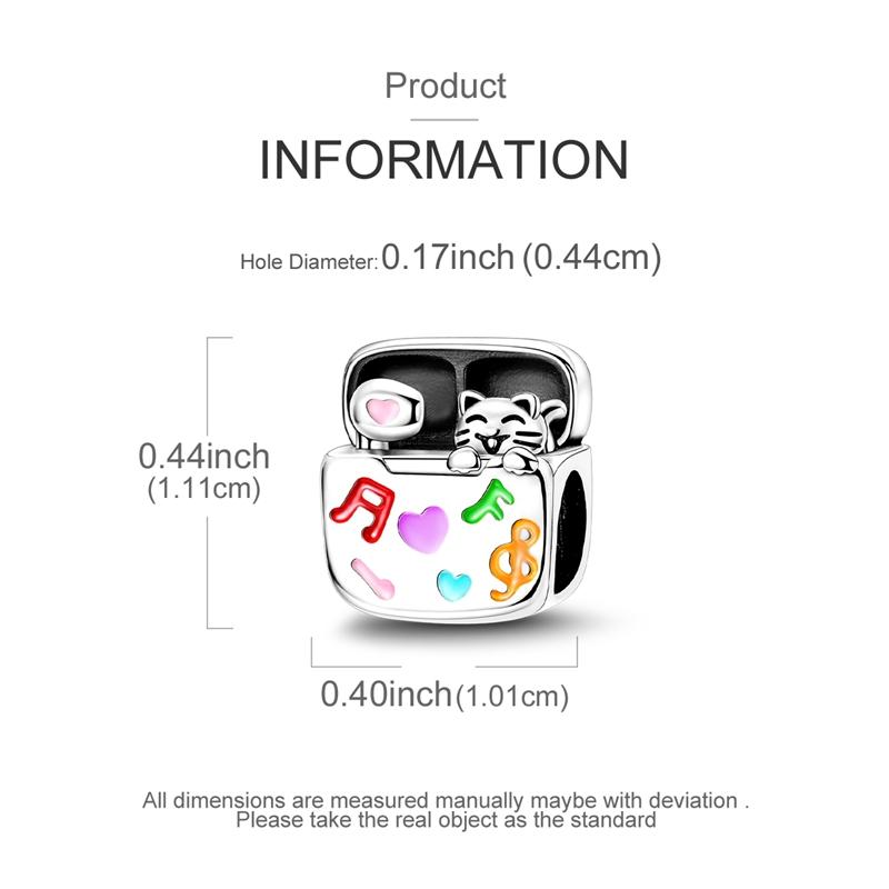 Musik Musikaliska Noter Kedja Koppar Hörlurar Tejp Hängande Berlocker Pärlor Hänge Passar Armband Halsband DIY Smycken Gåva