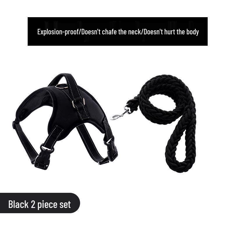 Golden Retriever & Labrador Medium-Large Dog Harness-Leash with Thick, Eight-Strand, Explosion-Proof Rope