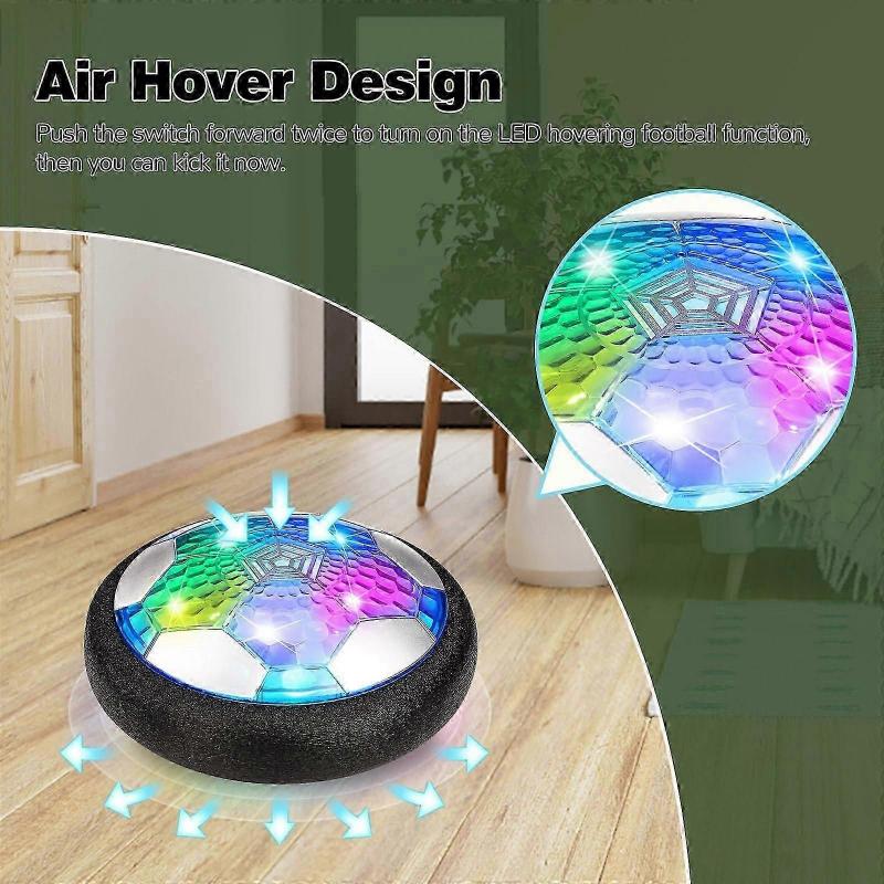 LED Hover Football Rechargeable Hover Soccer Ball for Boys Indoor Toys with Light and Foam Bumper Air Floating Kickerball