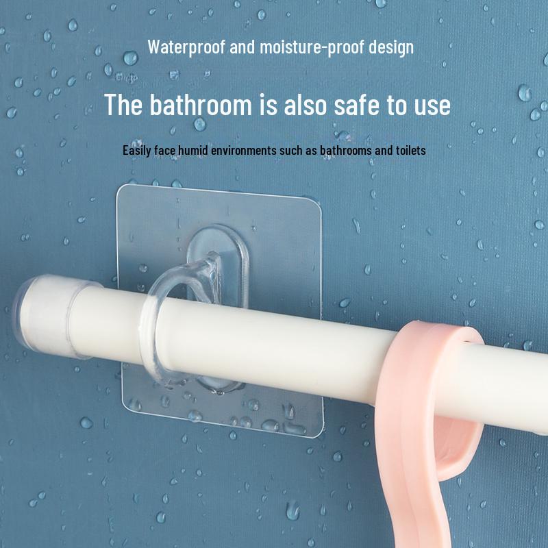 Dual-Purpose Adhesive Hook for Vertical & Horizontal Use - Strong, Punch-Free for Curtains, Rods, Umbrellas