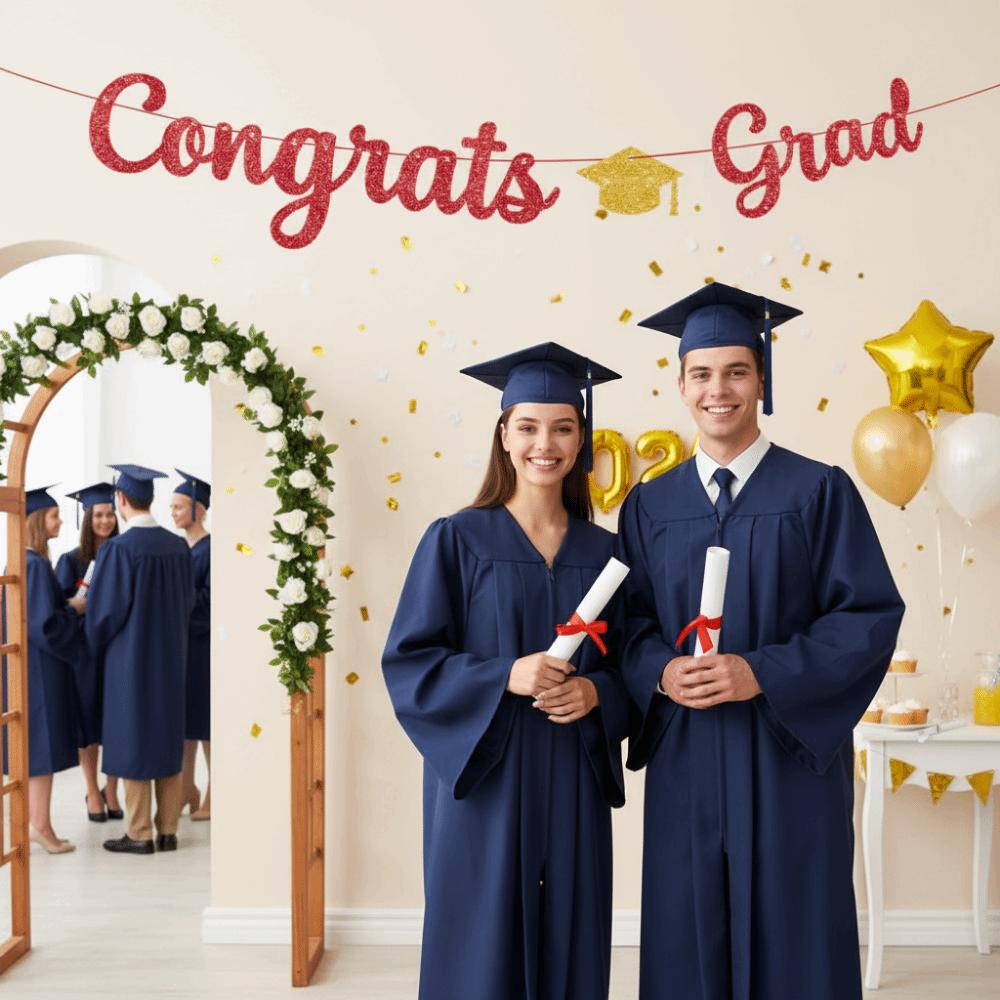 Glitter Decor Graduation Party Banner Garland Graduation Hanging Banner  Photo Background