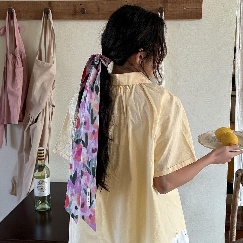 Cotton Scarf Headband Thin Waistband Belt Fashion Oil Painting Scarf  Outdoor