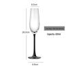 Shangqi 200ML Flute Champagne & Cocktail Glasses, Red Stem Black Base, Set of 2
