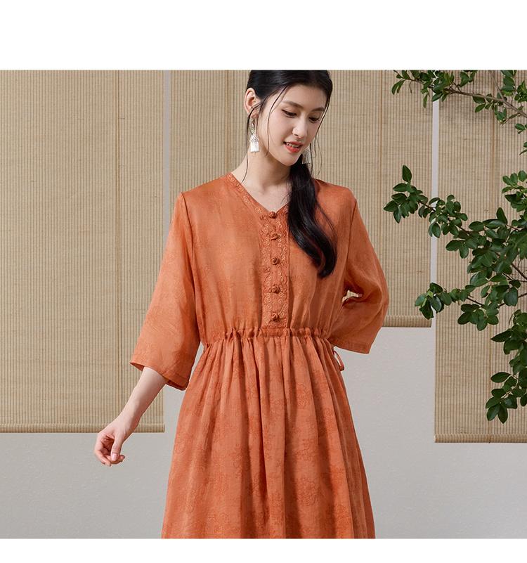 Summer 2025 Button Decoration Loose and Comfortable Women's Dress