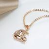 Rose Gold Color Moon Baby Pendant Necklace For Women Fashion Natural Zircon Pendant Child Jewelry Crystal Gift