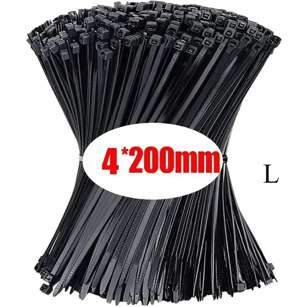 1000/100Pcs Plastic Nylon Cable Tie Self-locking Cord Ties Straps Fastening Loop Adjustable Wire Ties Home Hardware Organizer
