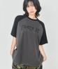 Aejeuyua Logo Raglan T-Shirt Charcoal