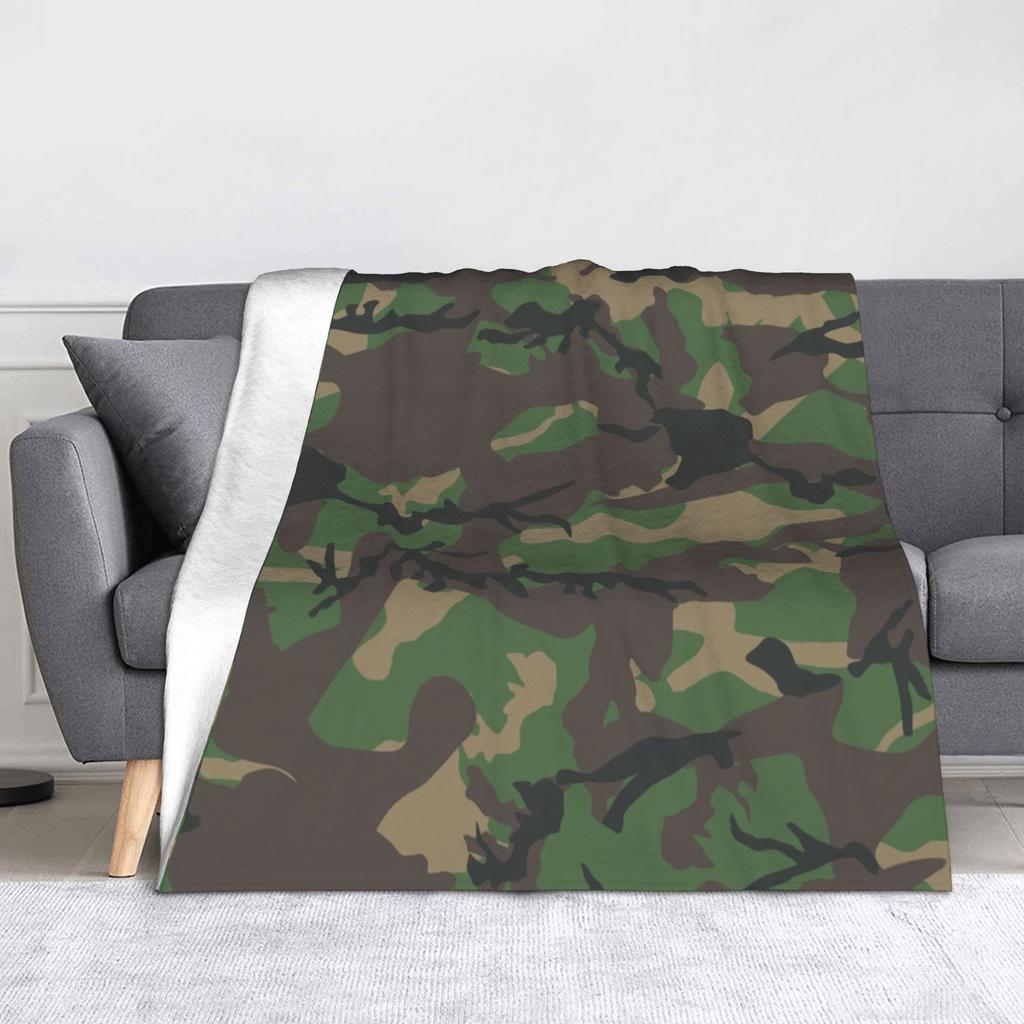 Camo Camouflage Flannel Throw Blankets Sea Texture Blanket for Bed Outdoor Lightweight Thin Plush Thin Quilt