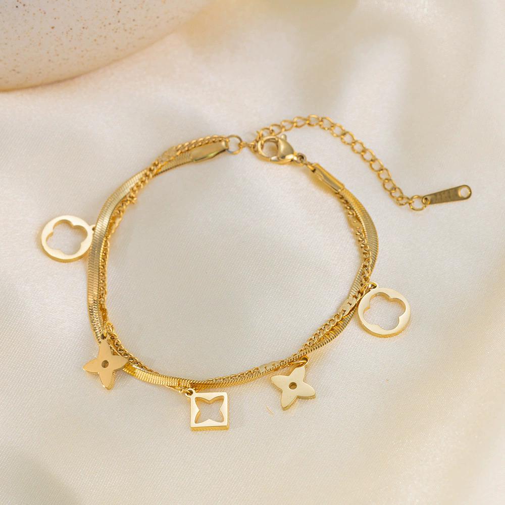 Stainless Steel Fashion Chain Waterproof Bracelet for Women's  Gift