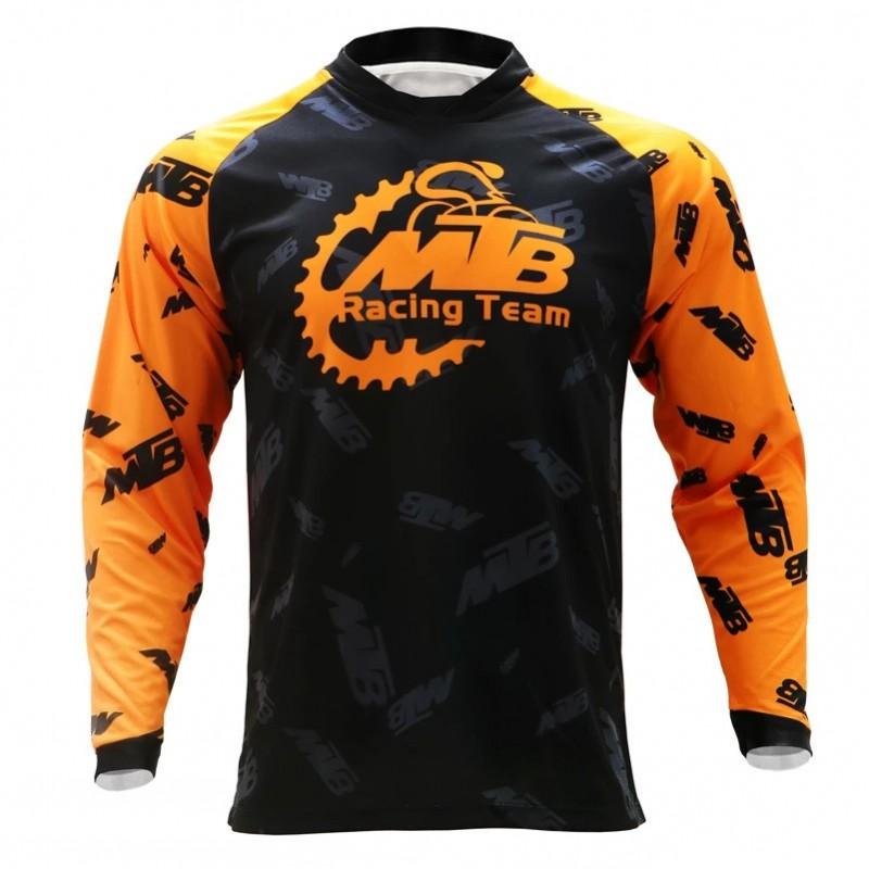 Mens Quick-Dry Breathable Moisture-Wicking Long Sleeve Cycling Jersey Mountain Biking Downhill Skating Off-Road Motorbike