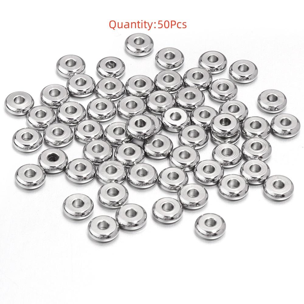 High Quality Stainless Steel Beads Square Round Wheel Shaped Loose Spaced Beads For DIY Charms Bracelet Jewelry Accessories