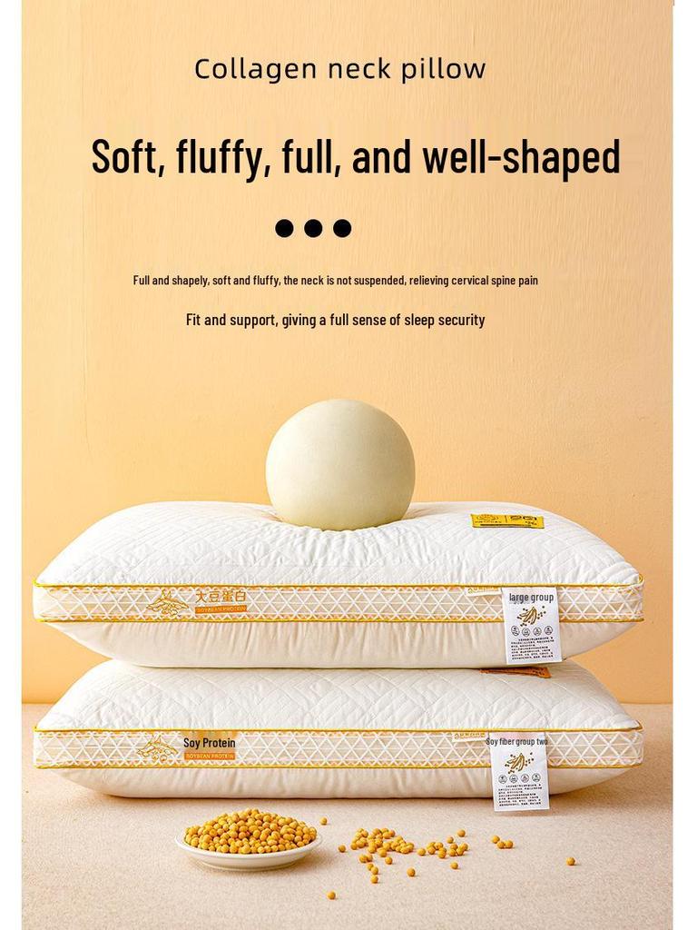 Breathable Soybean Fiber Neck Support Pillow for Comfortable Sleep